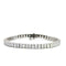 14K white gold tennis bracelet set with 12.96 carats of radiant cut lab grown diamonds