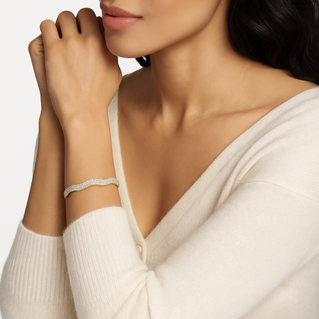 14K Yellow Gold 2.94 cttw Lab Grown Diamond Bangle Bracelet