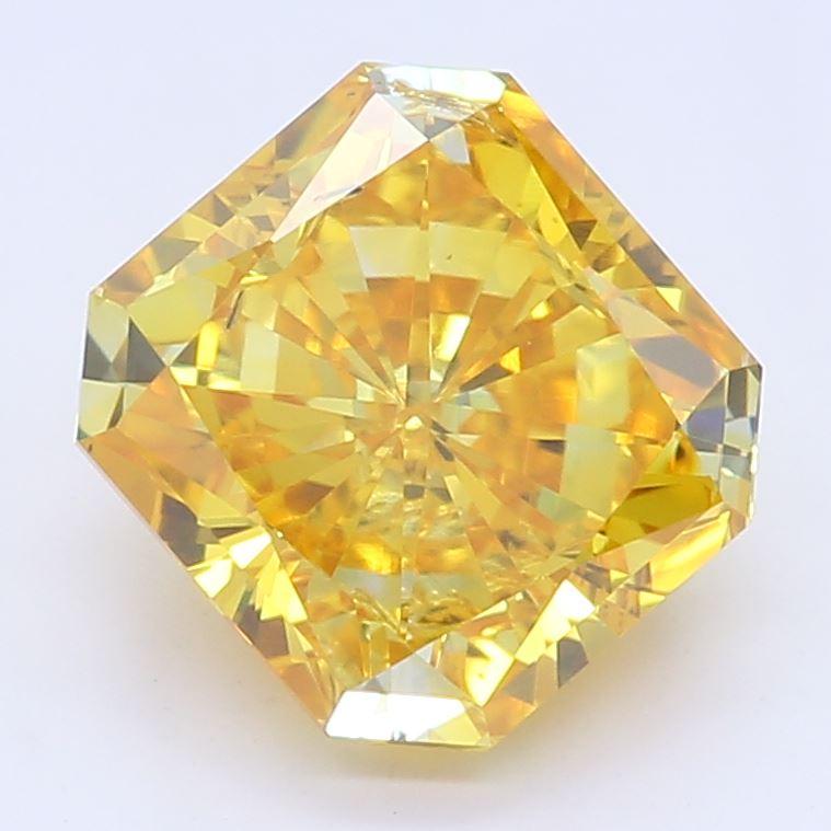 1.31 CT Fancy Vivid Yellow Radiant Cut Lab Grown Diamond – I2 Clarity