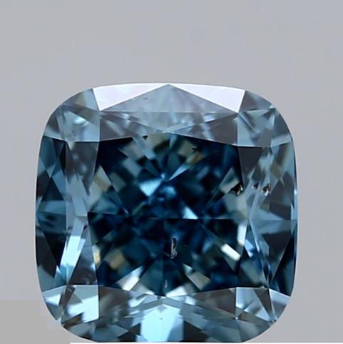 3.05 CT Fancy Vivid Greenish Blue Square Cushion Cut Lab Grown Loose Diamond – IGI Certified