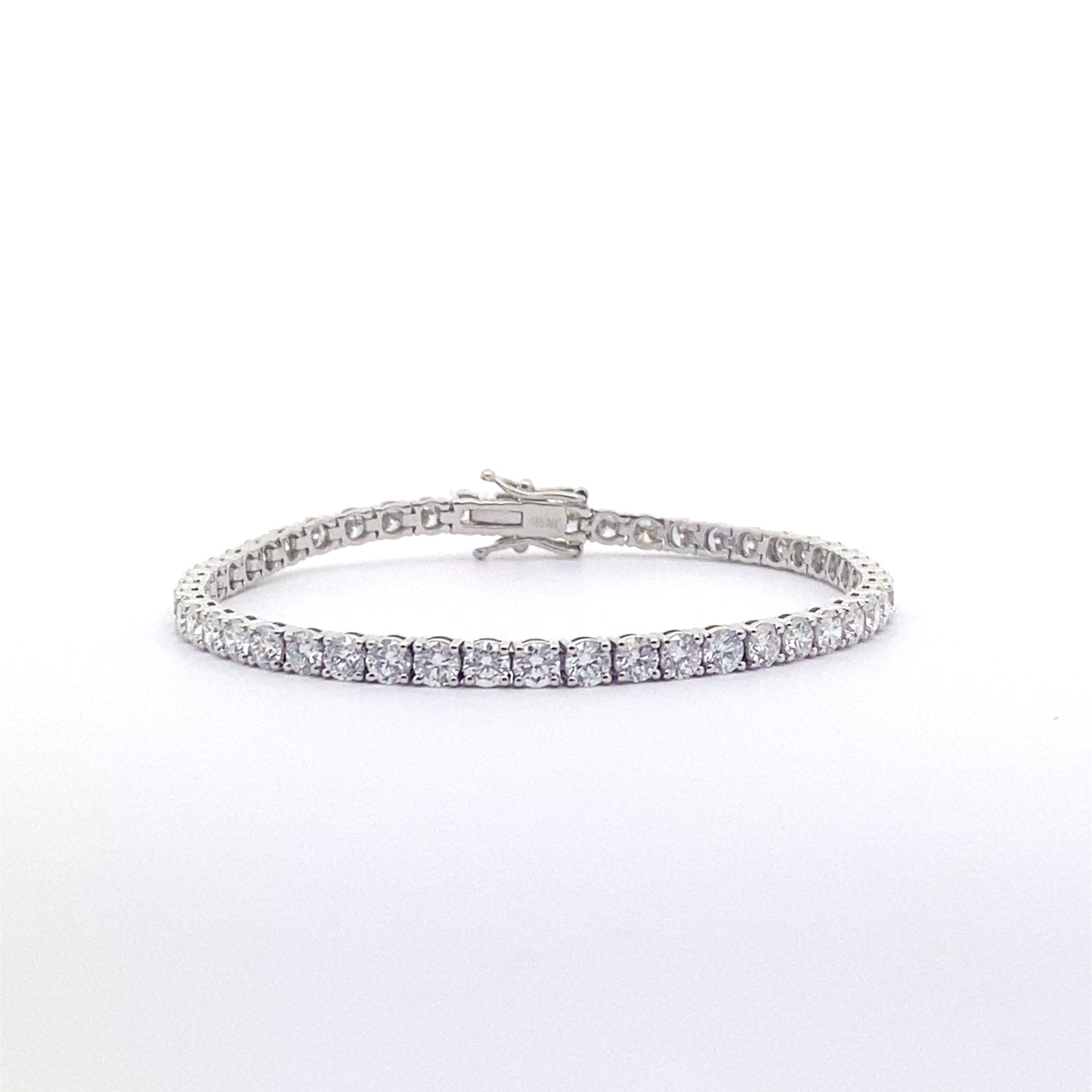 14K White Gold 7.73 cttw Round Brilliant Cut Lab Grown Diamond Tennis Bracelet