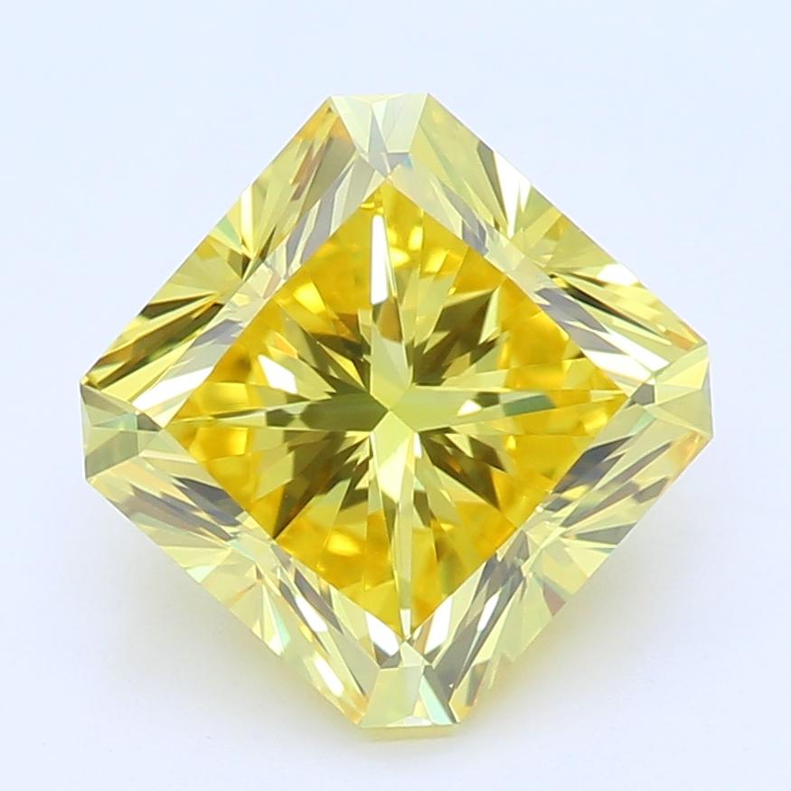 1.70 CT Fancy Vivid Yellow Radiant Cut Lab Grown Diamond – VVS2 Clarity