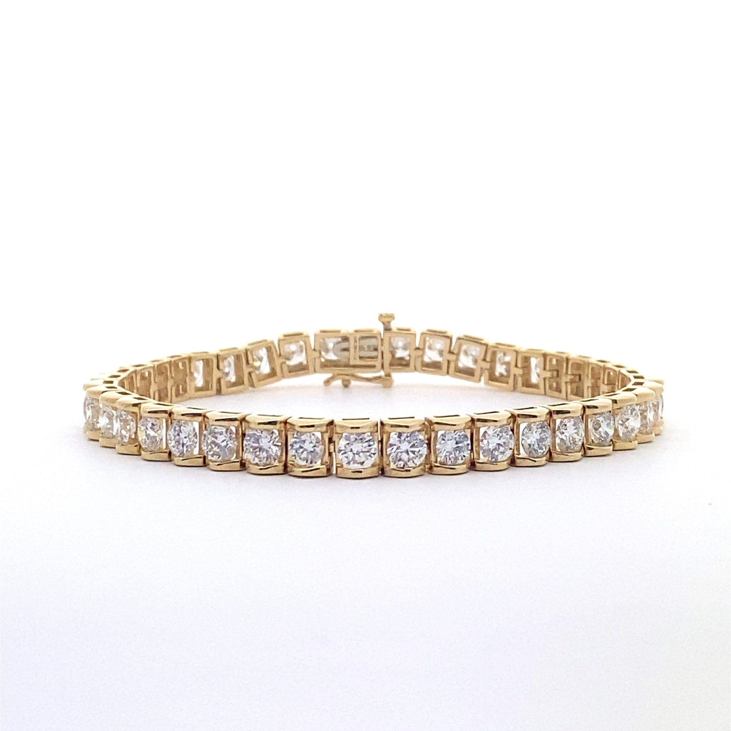 14K Yellow Gold 10.00 cttw Round Brilliant Lab Grown Diamond Tennis Bracelet