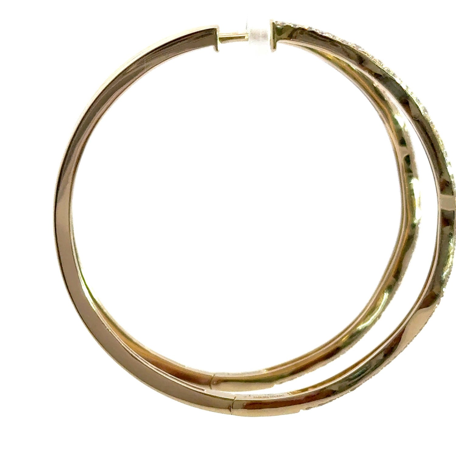 14K Yellow Gold Lab Grown Diamond Hoop Earrings 1.99cttw