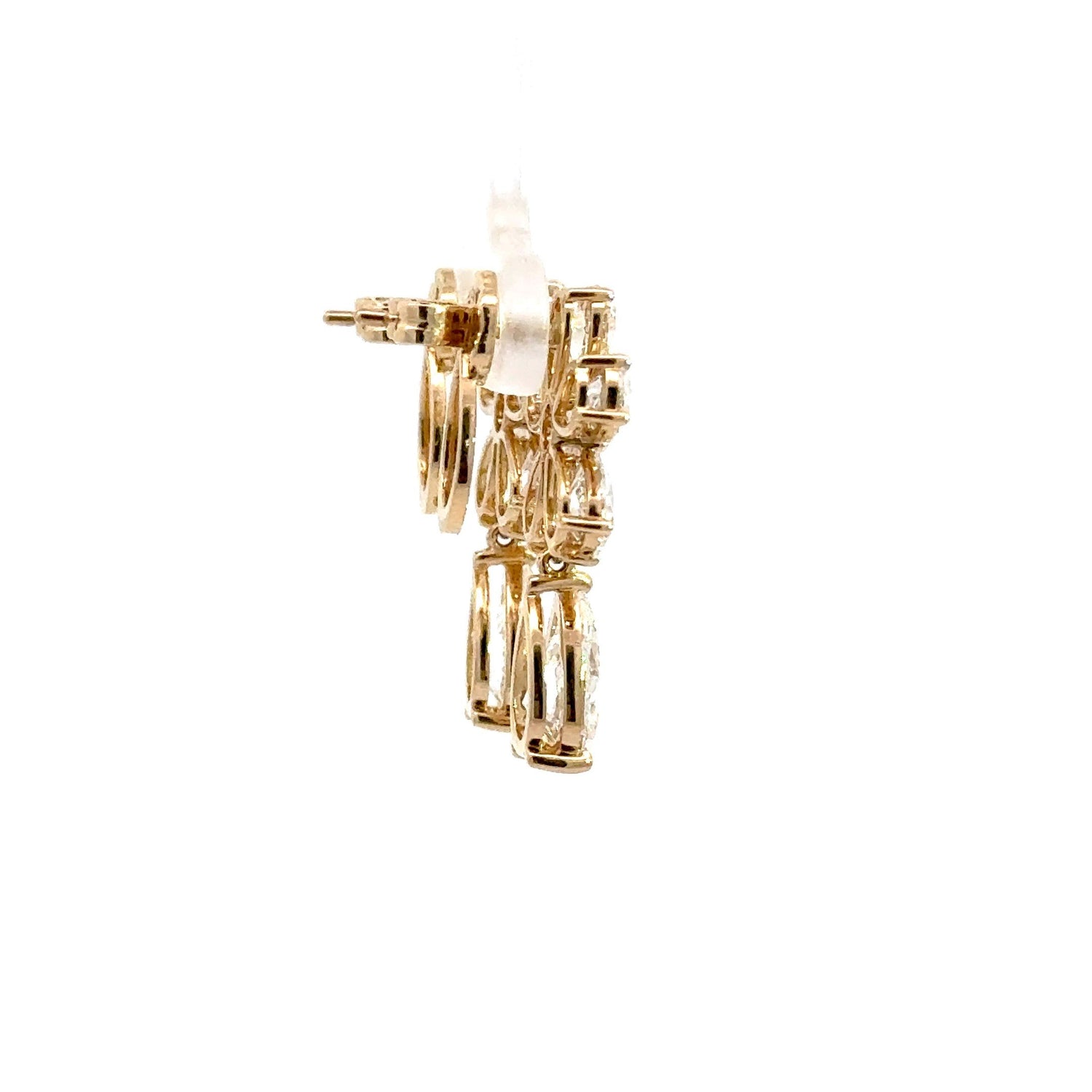 14K Yellow Gold Pear Shape Lab Grown Diamond Fancy Earrings