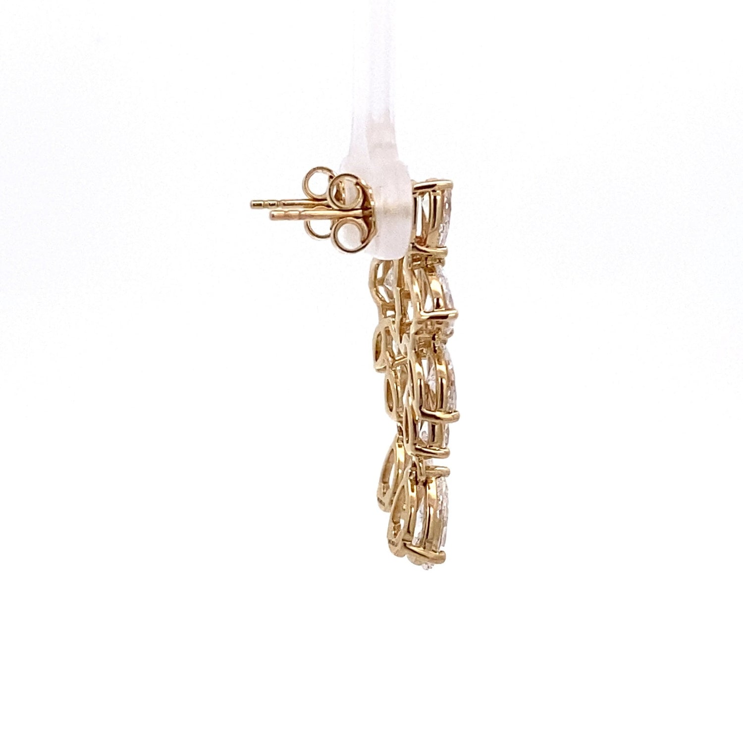 14K Yellow Gold Pear and Marquise Lab Grown Diamond Fancy Earrings