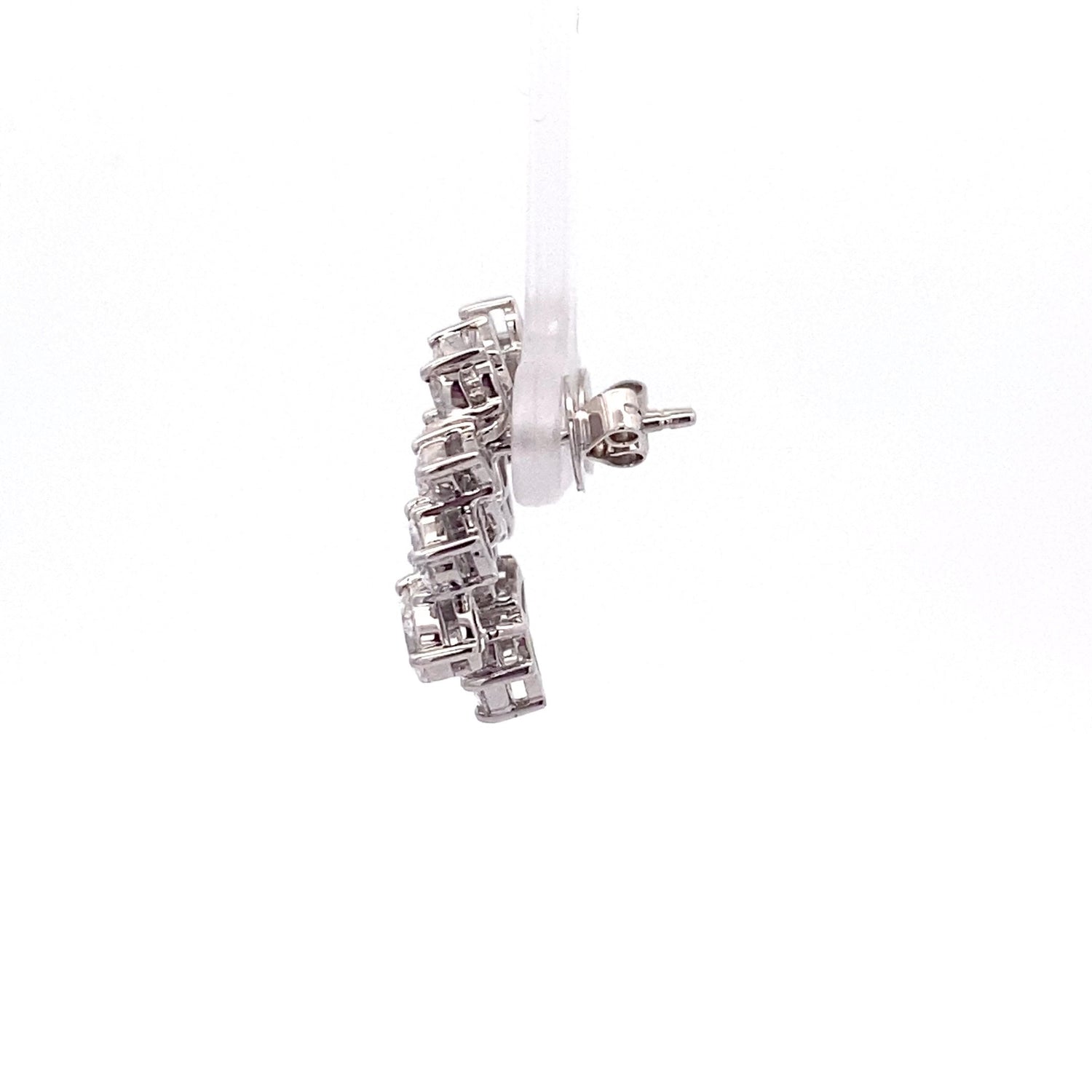 Aretes de oro blanco de 14 quilates con diamantes cultivados en laboratorio en forma de pera y marquesa