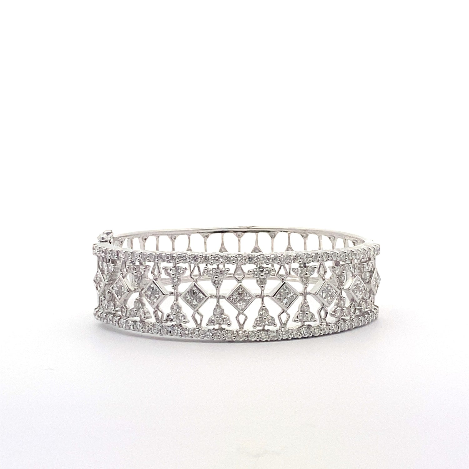 Pulsera vintage italiana de diamantes en oro blanco de 18 quilates