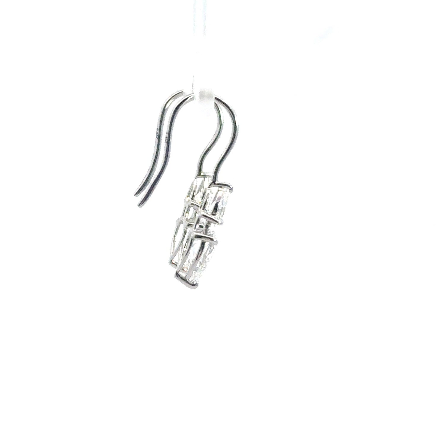 14K White Gold Pear Shape Lab Grown Diamond Dangle Earrings