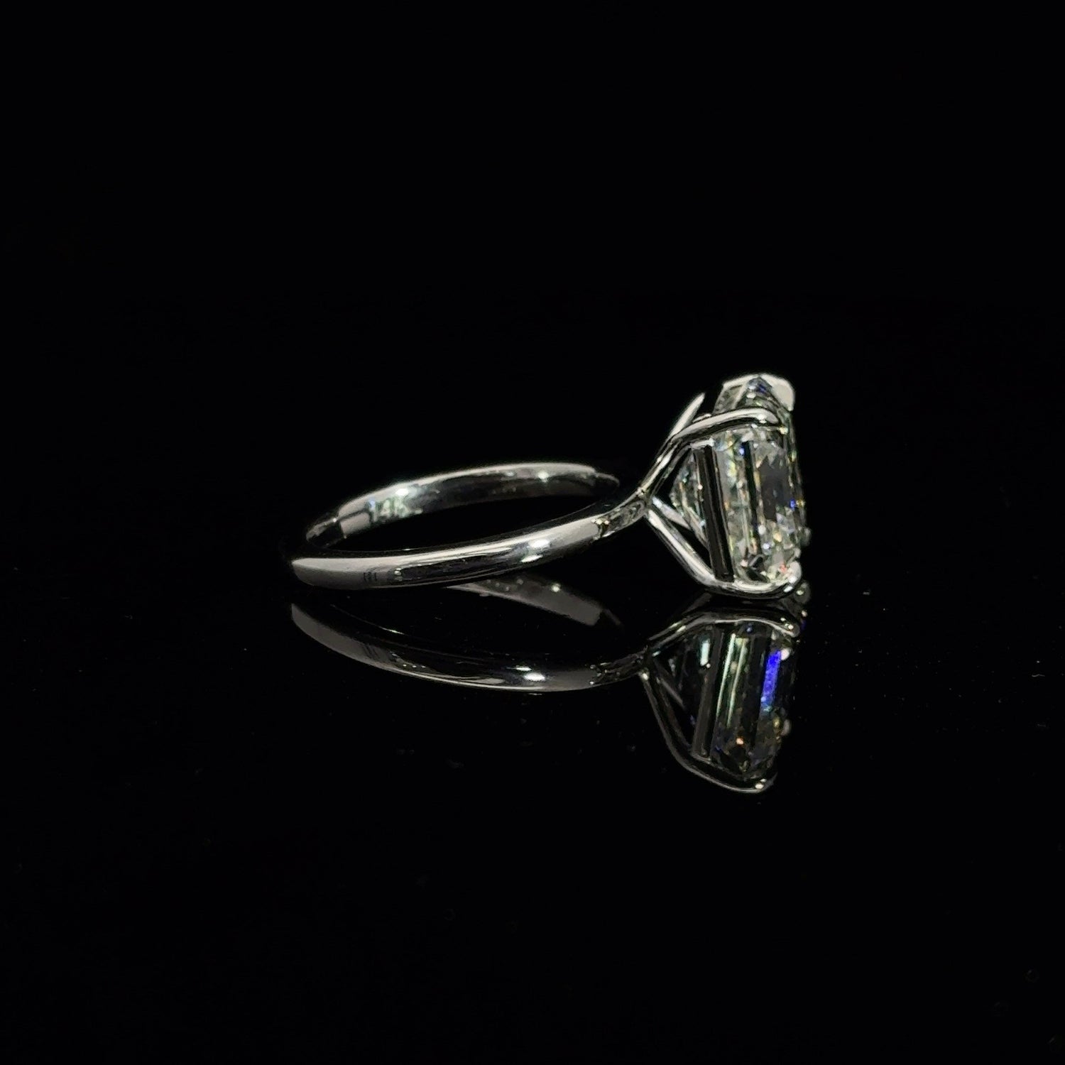 14K White Gold 7.06ct Asher Cut Lab Grown Diamond Engagement Ring E VS1 IGI