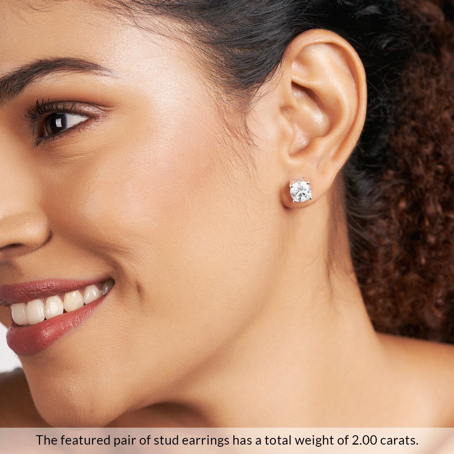 14K white Gold Solitaire Earring 0.50 CTW