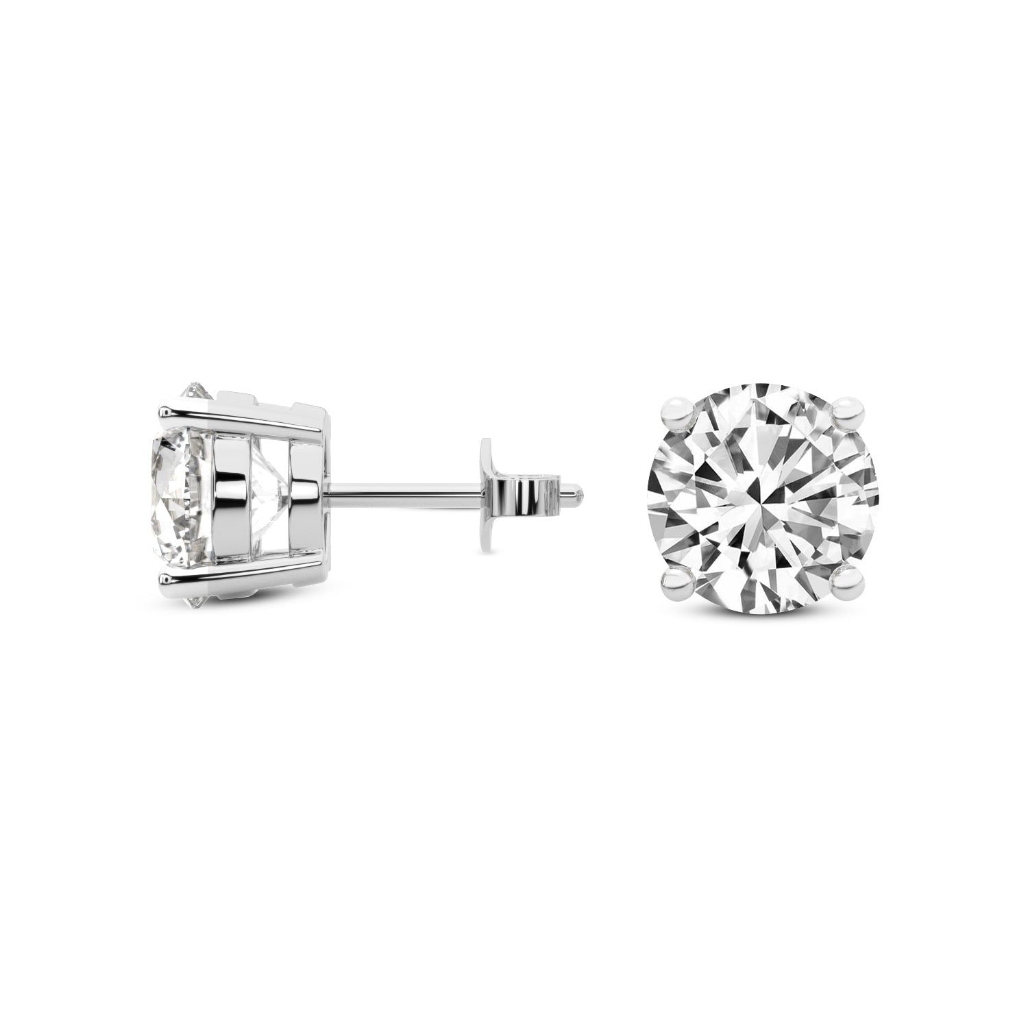 14K white Gold Solitaire Earring 0.50 CTW