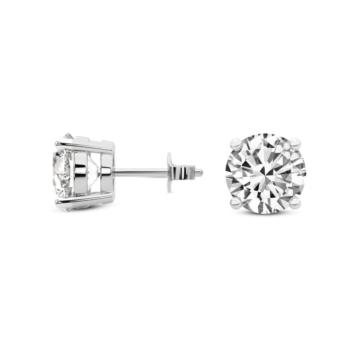 Platinum Solitaire Earring 0.50 CTW