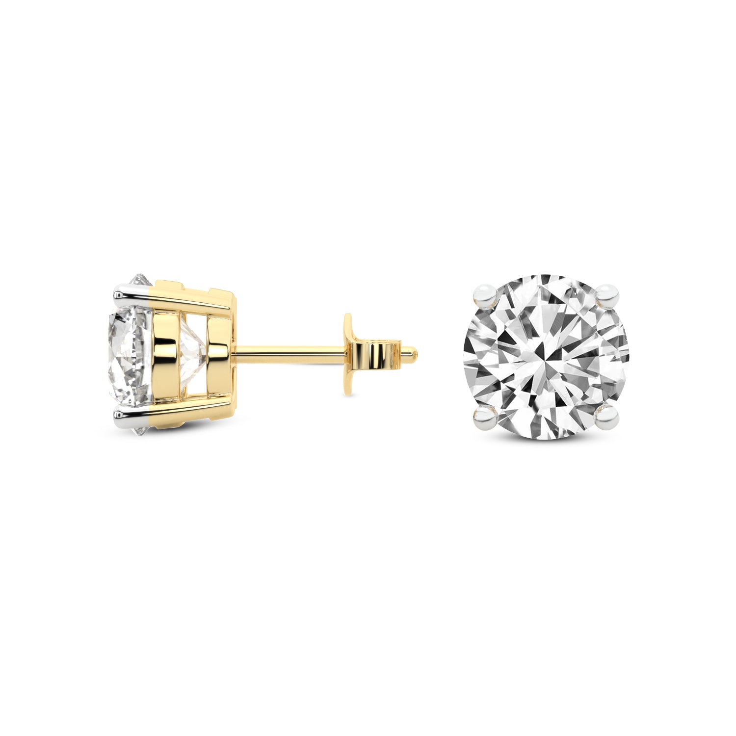 14K yellow Gold Solitaire Earring 0.50 CTW