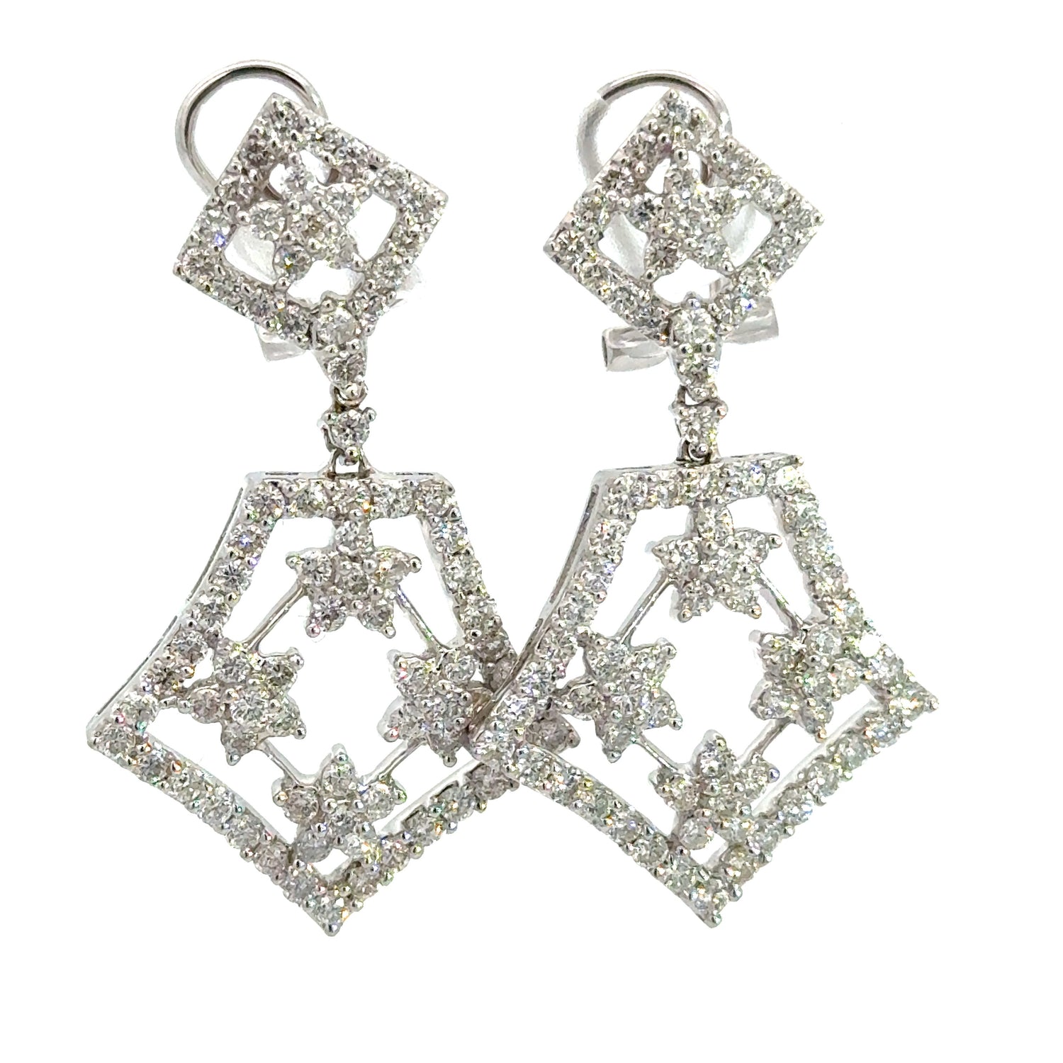 18K White Gold Diamond Fancy Earrings