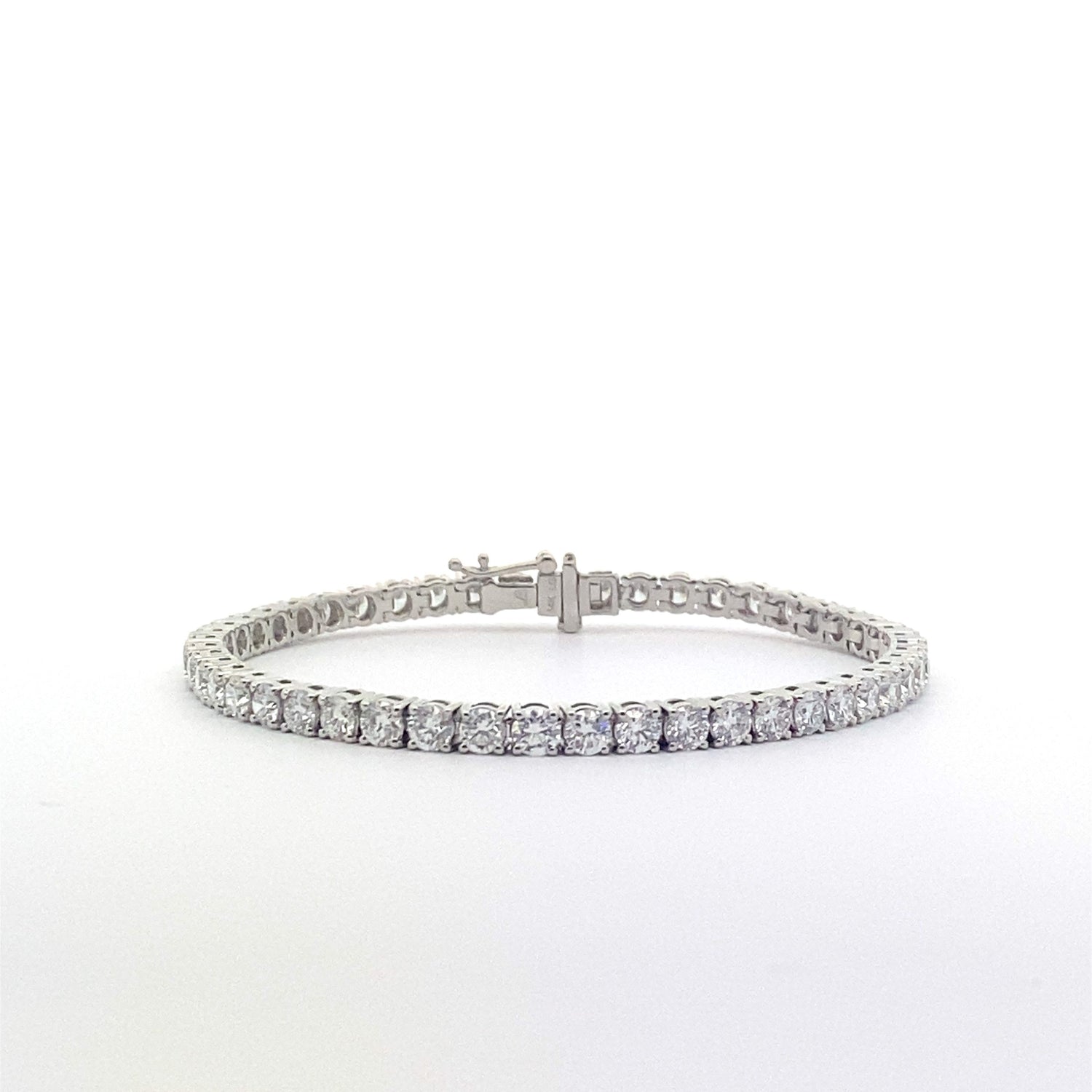 14K White Gold 7.00 cttw Round Brilliant Cut Lab Grown Diamond Tennis Bracelet