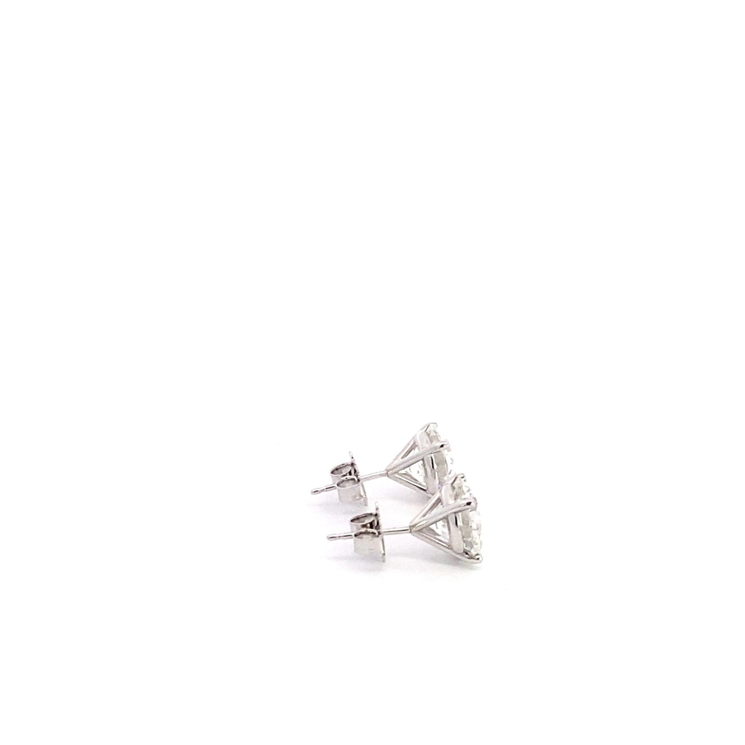 14K White Gold Round Brilliant Cut Lab Grown Diamond Stud Earrings