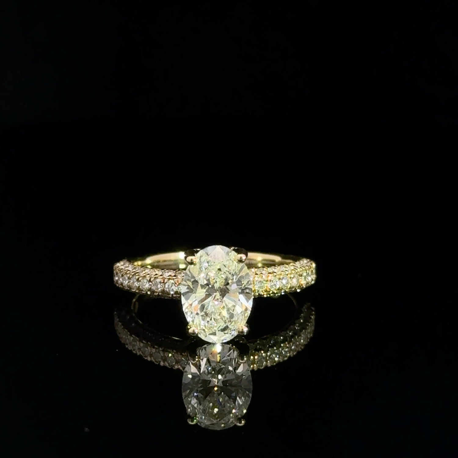 14K Yellow Gold Oval Shape Lab Grown Diamond Engagement Ring 2.75cttw