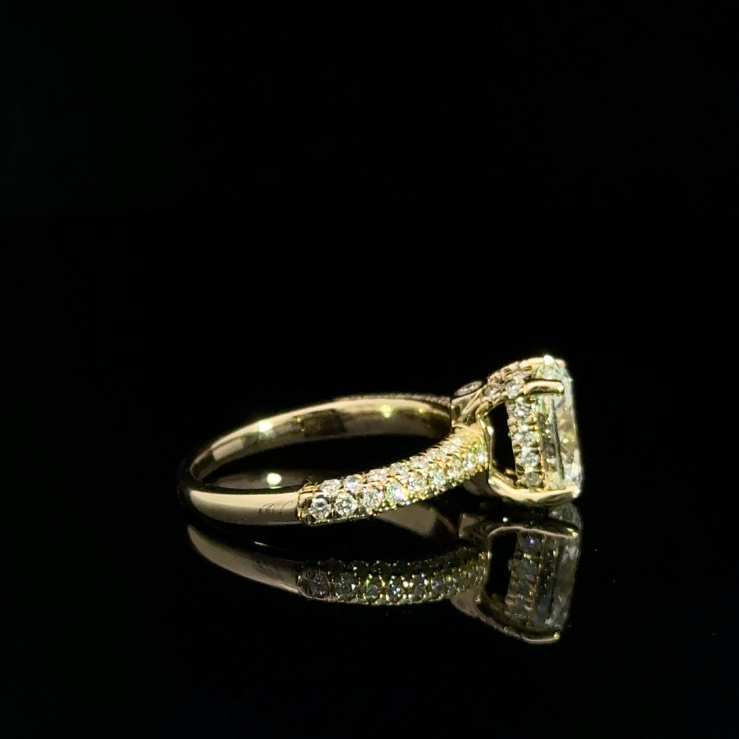 14K Yellow Gold Oval Shape Lab Grown Diamond Engagement Ring 2.75cttw