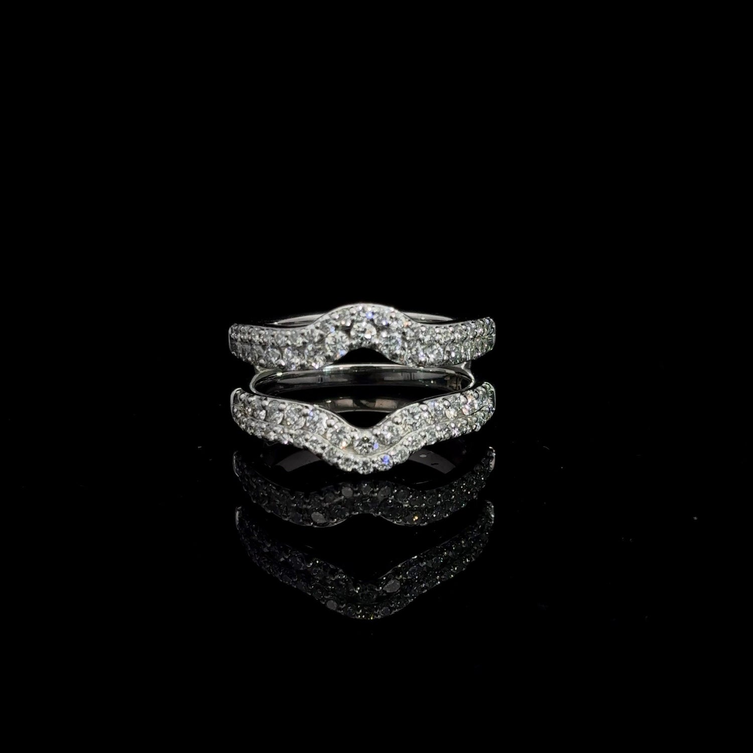 14K White Gold Round Brilliant Cut Enhancer Ring 0.94cttw F VS1