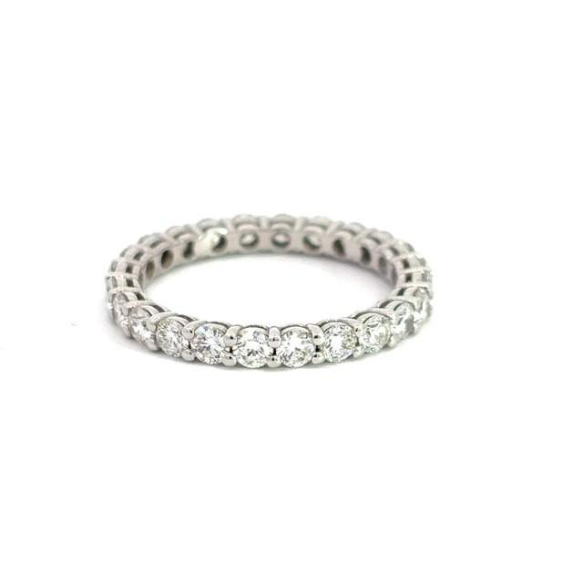 14K White Gold Round Brilliant Cut Lab Grown Diamond Eternity Wedding Band 4.04CTTW