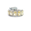 14K white gold fancy yellow radiant cut lab grown diamond engagement ring