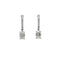 14K White Gold emerald cut & round lab grown diamond dangle earrings, 3.50 carats total