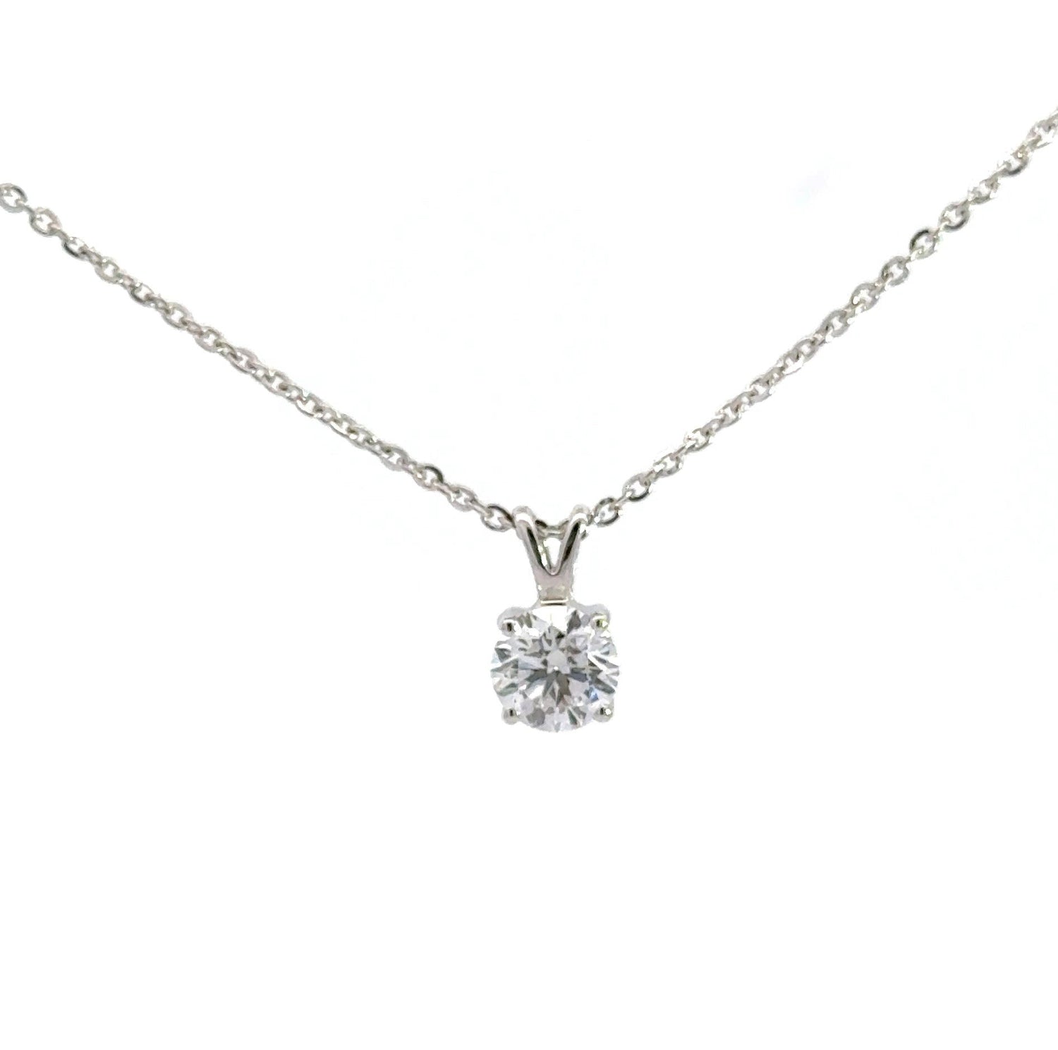 14K White Gold 2.13 cttw Round Brilliant Cut Lab Grown Diamond Pendant