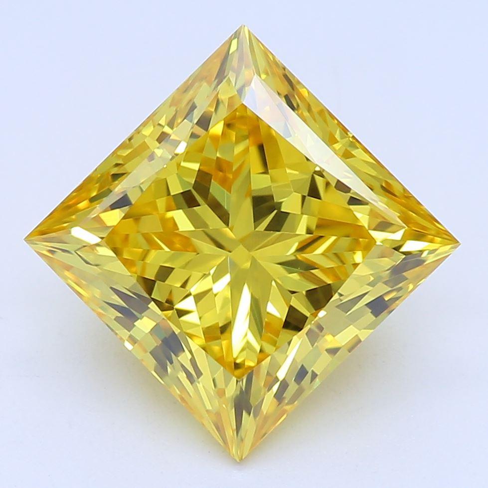 2.24 CT Fancy Vivid Yellow Princess Cut Lab Grown Diamond – VVS2 Clarity