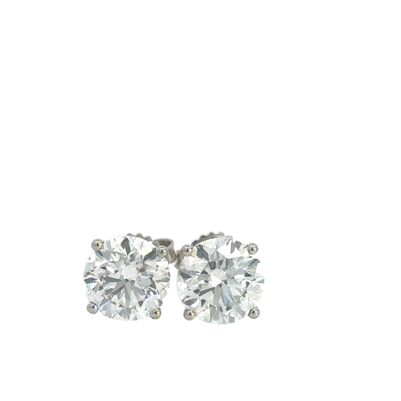 14K White Gold Round Brilliant Cut Lab Grown Diamond Stud Earrings