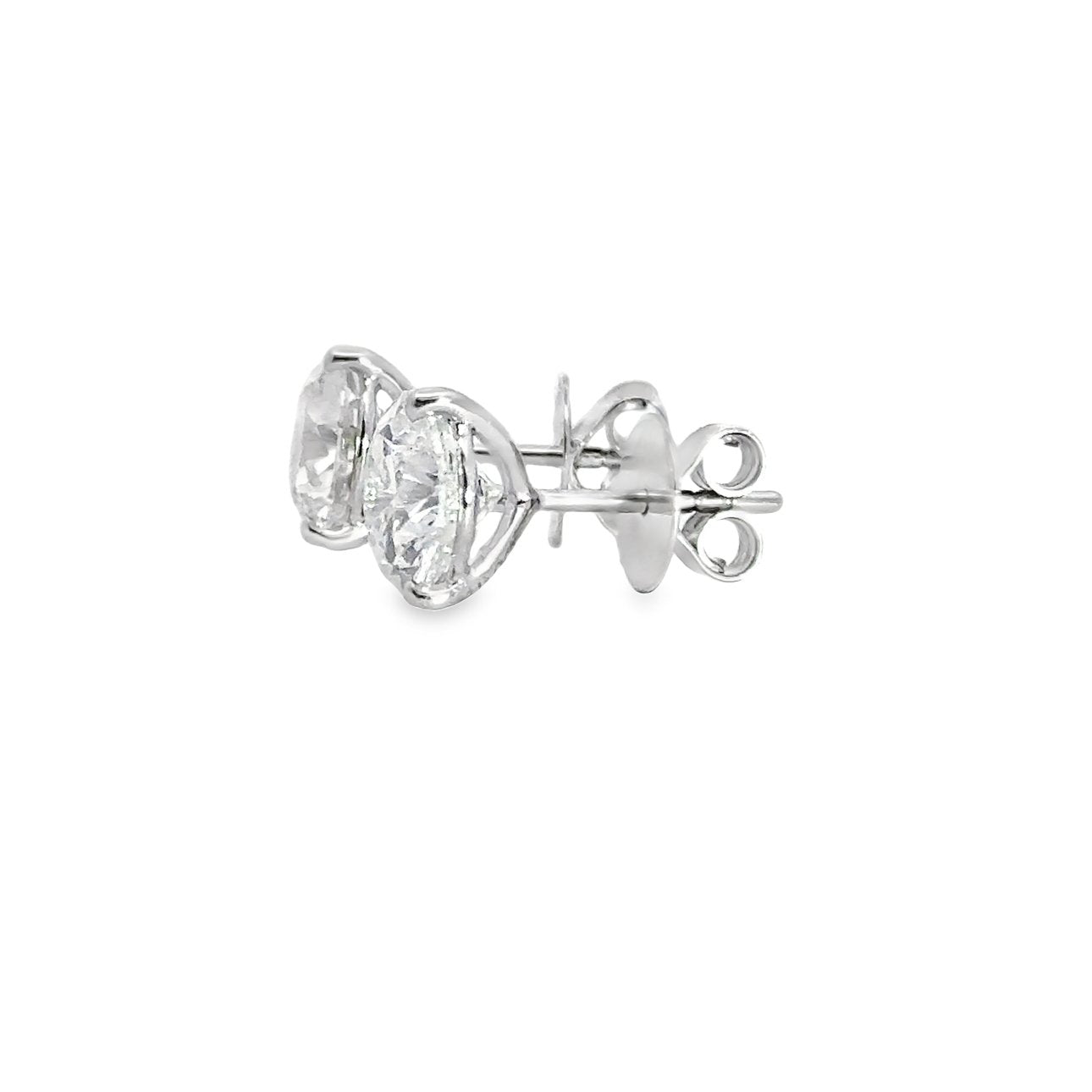 14K White Gold Round Brilliant Cut Lab Grown Diamond Stud Earrings