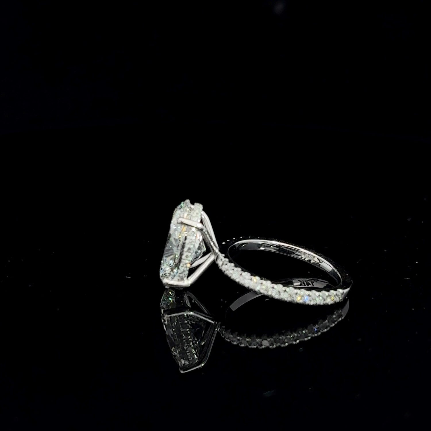 14K White Gold Oval Cut Lab Grown Diamond Engagement Ring 5.16Cttw