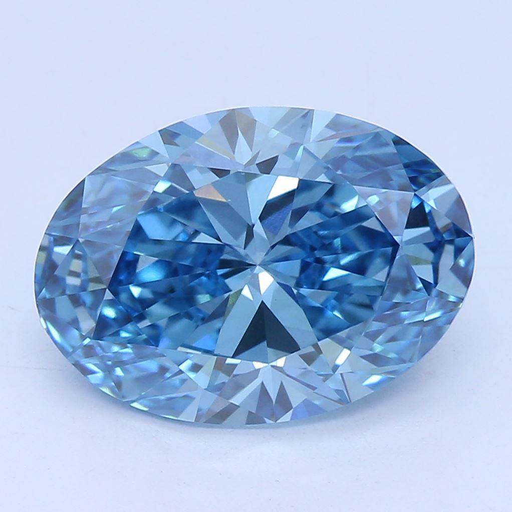 1.03 CT Fancy Vivid Greenish Blue Oval Cut Lab Grown Loose Diamond – IGI Certified