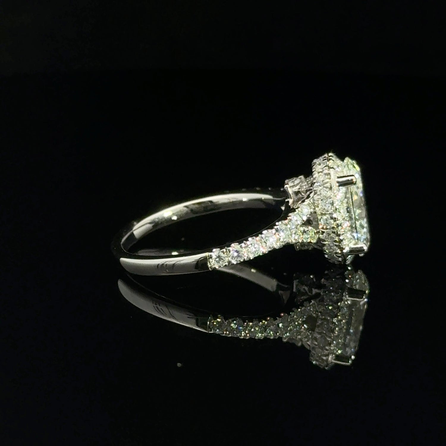 14K White Gold Oval Cut Lab Grown Diamond Engagement Ring 2.75cttw