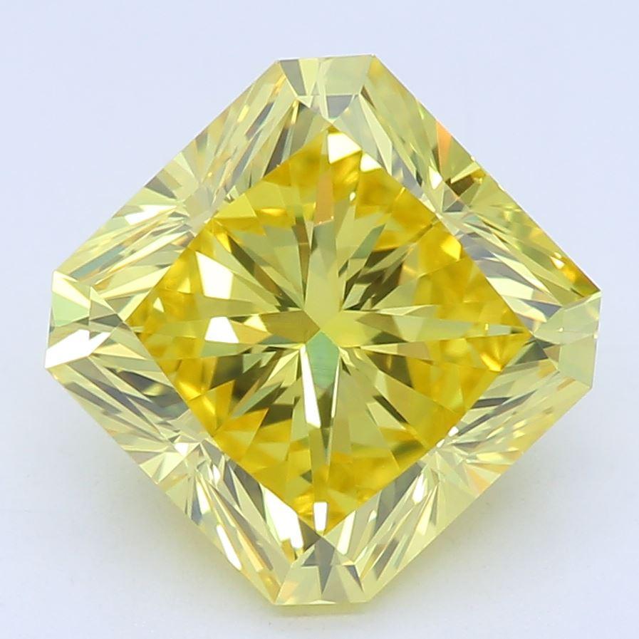 2.31 CT Fancy Vivid Yellow Radiant Cut Lab Grown Diamond – VS1 Clarity