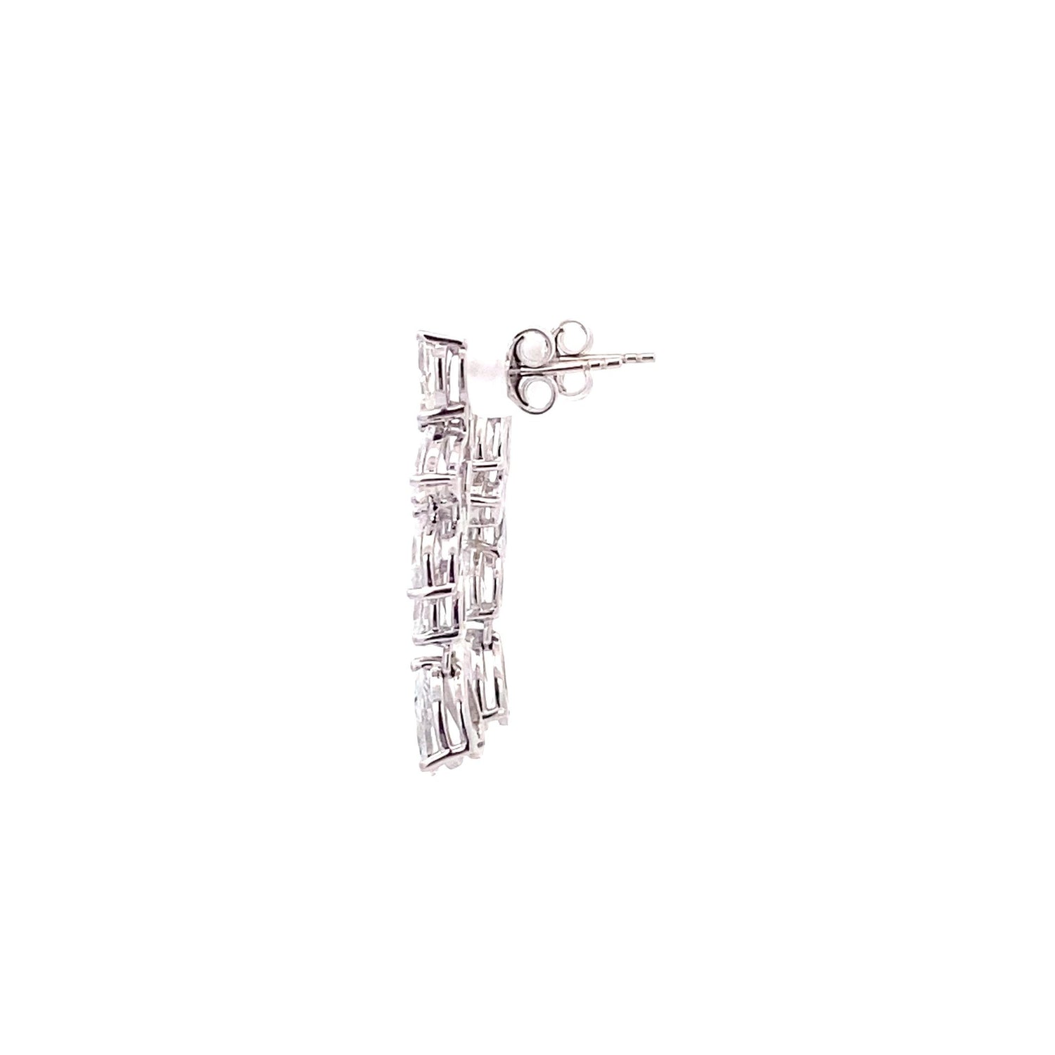 14K White Gold Pear and Marquise Shape Lab Grown Diamond Fancy Earrings