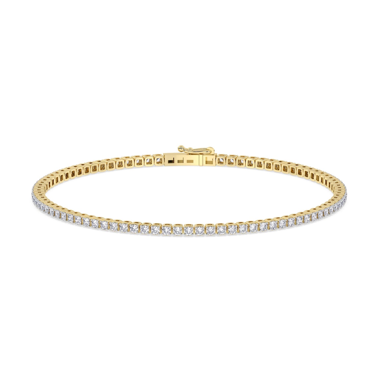 14K Yellow Gold Round Lab Grown Diamond Tennis Bracelet 2.0 CTW Vs1-Vs2