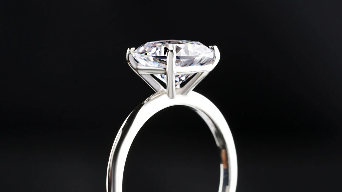 Lab Grown Diamond ring on a black background
