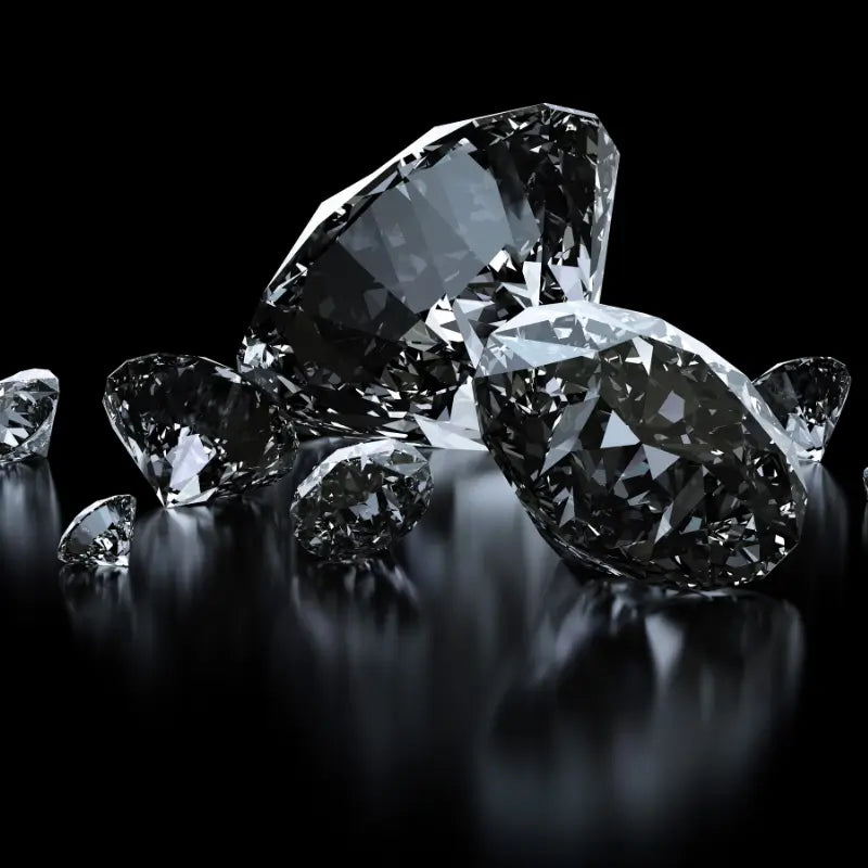 Lab Grown  diamonds on a reflective black surface with a dark background Fort Lauderdale