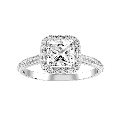 Princess Cut Lab-grown Diamond Bridal Ring — down