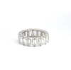 14K White Gold 9.95 cttw Emerald Cut Lab Grown Diamond Eternity Band