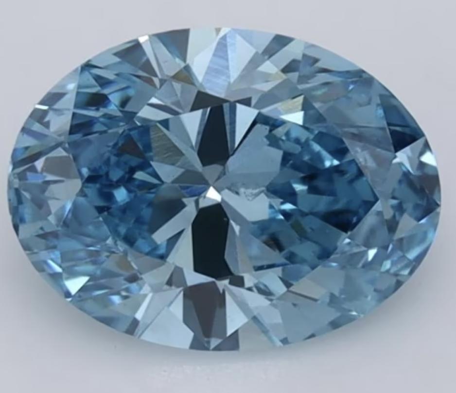 3.06 CT Fancy Vivid Blue Oval Cut Lab Grown Loose Diamond – IGI Certified