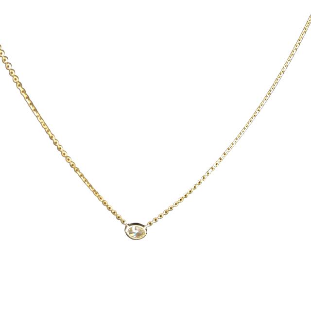 14K Yellow Gold Oval Cut Bezel Pendant Lab Grown Diamond 0.53 ct