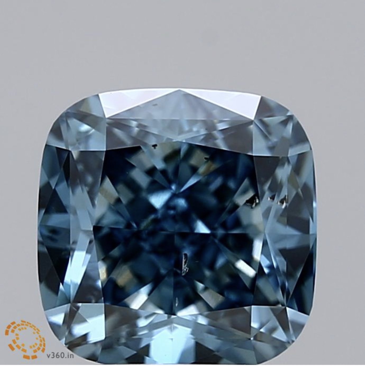 3.00 CT Cushion Cut Lab Grown Loose Diamond – Fancy Vivid Blue – IGI Certified