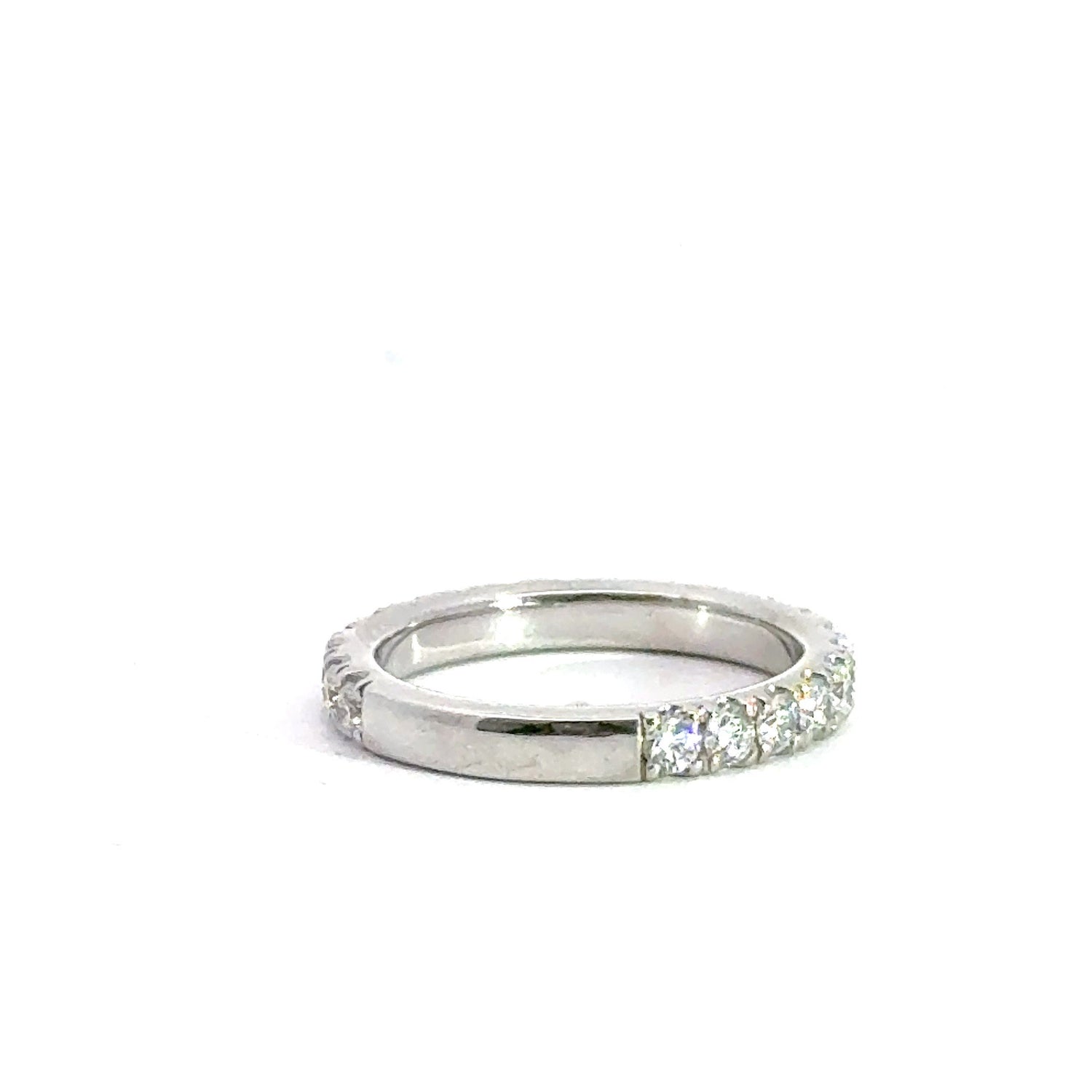 14K White Gold Round Brilliant Cut Lab Grown Diamond Band