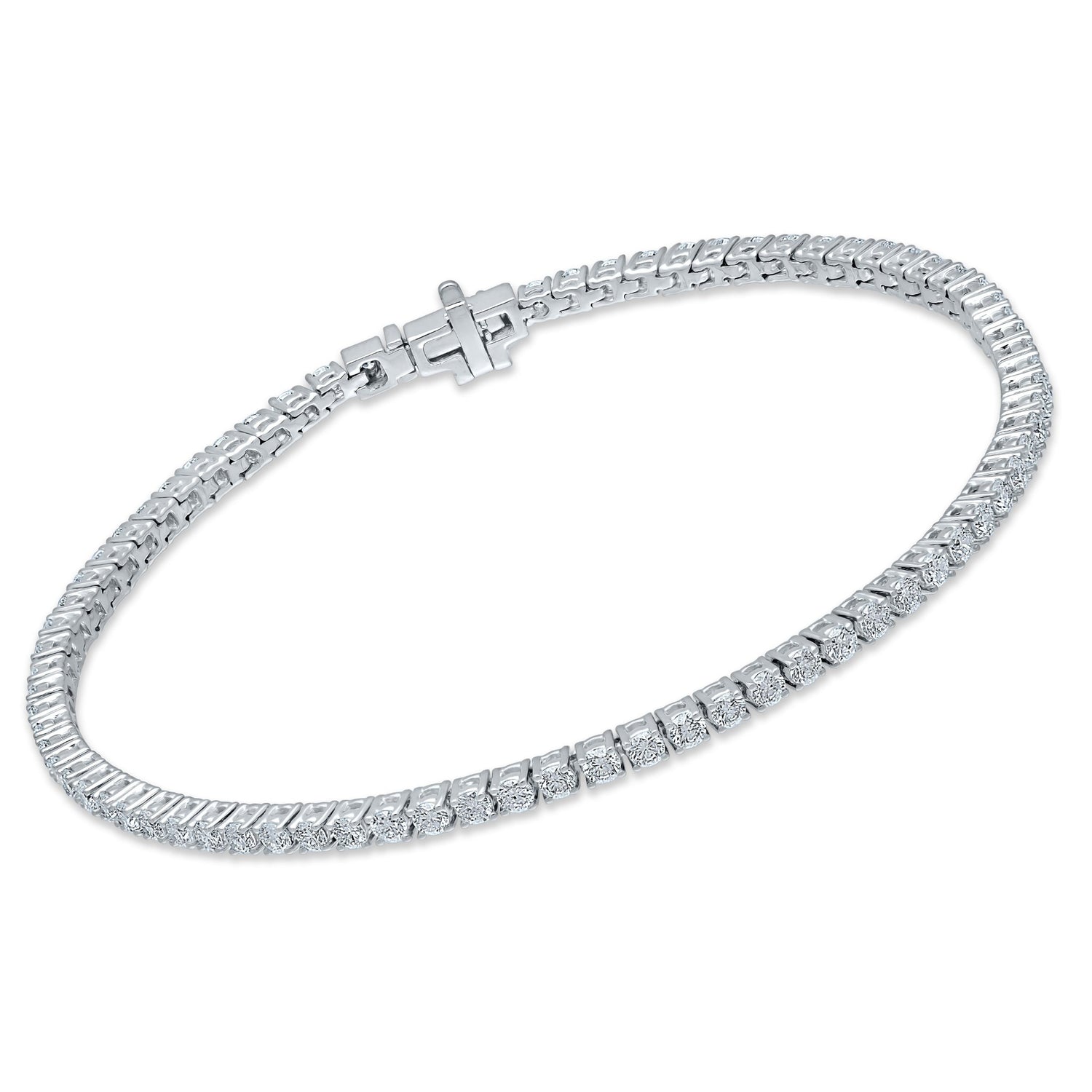 Platinum Round Lab Grown Diamond Tennis Bracelet 2.0 CTW Vs1-Vs2