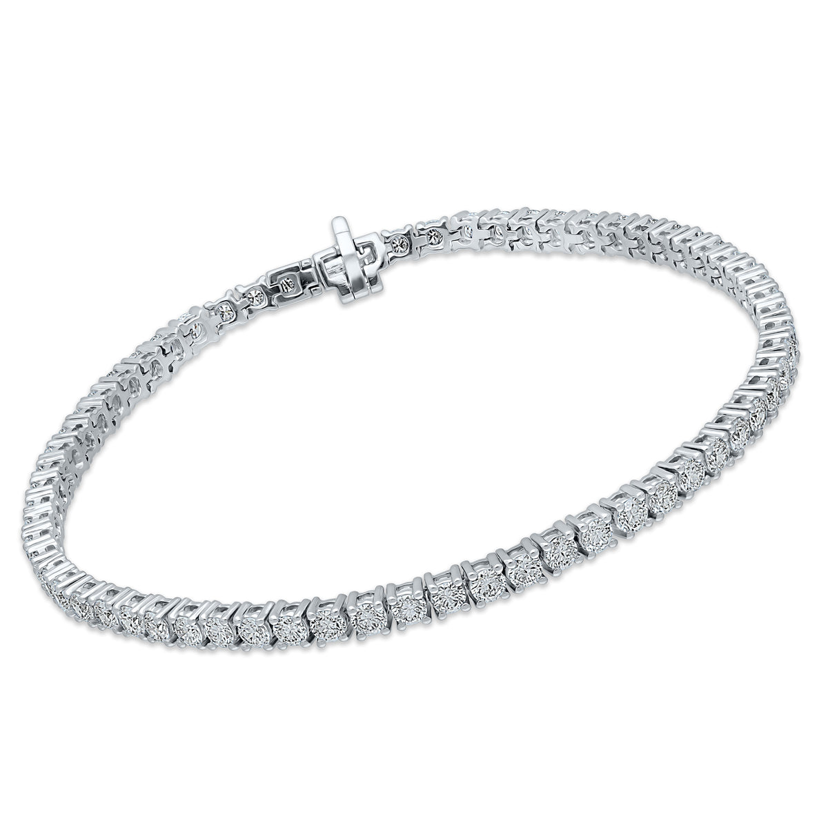 14K white Gold Tennis Bracelet 4.00 CTW