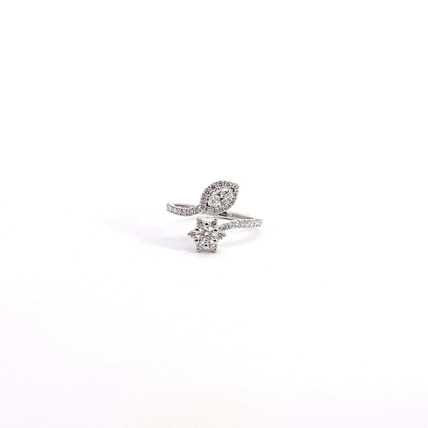 14K White Gold Marquise And Star Shape Lab Grown Diamond Ring