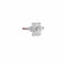 14K white gold three stone engagement ring with a 5.31 carat emerald cut lab grown diamond and half moon side stones