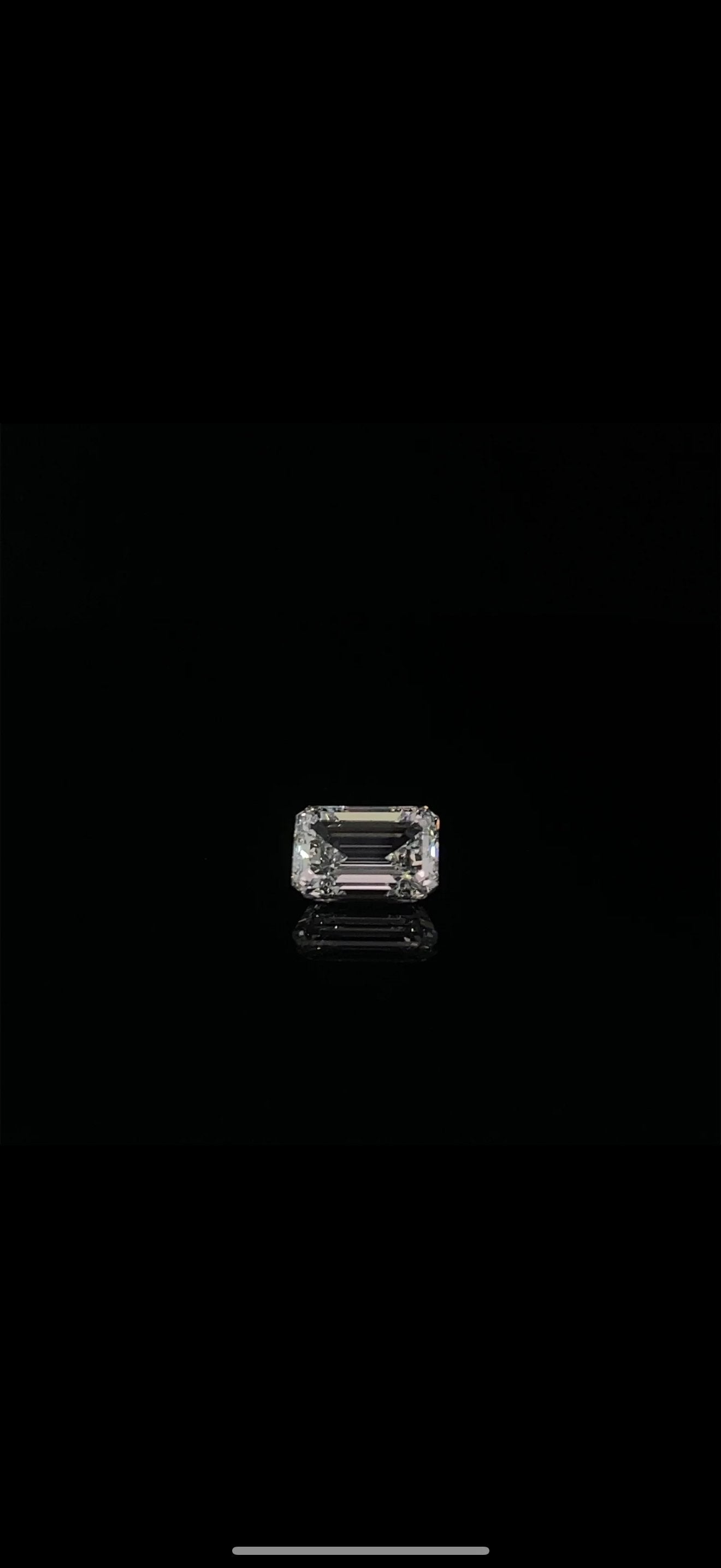 7.08ct Emerald Brilliant Cut Lab Grown Diamond E VVS2